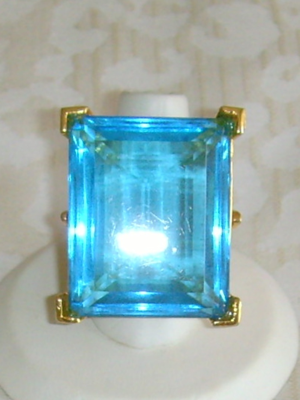 Kenneth J Lane (KJL) RARE Vintage Faux Blue Stone Ring (7) - Picture 2 of 11